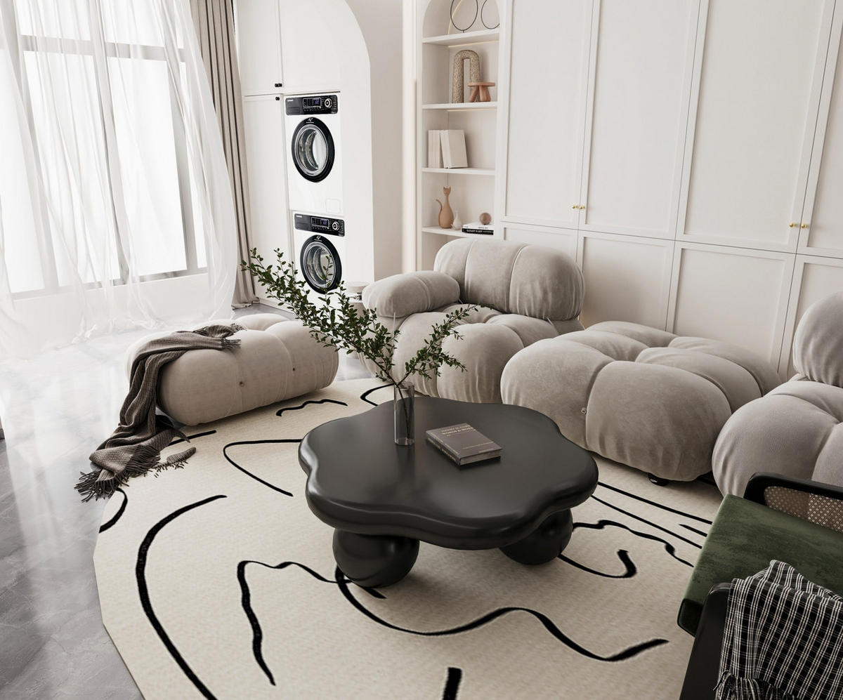 COUCHTISCH wolkenförmig Ø 80 cm MDF Schwarz - Schwarz, Kunststoff (79/79/31cm) - Meubliv