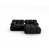 MODULARES-ECKSOFA rechts Bellis aus Samt schwarz 3 Sitzplätze - Schwarz, Textil (157/191cm) - Micadoni