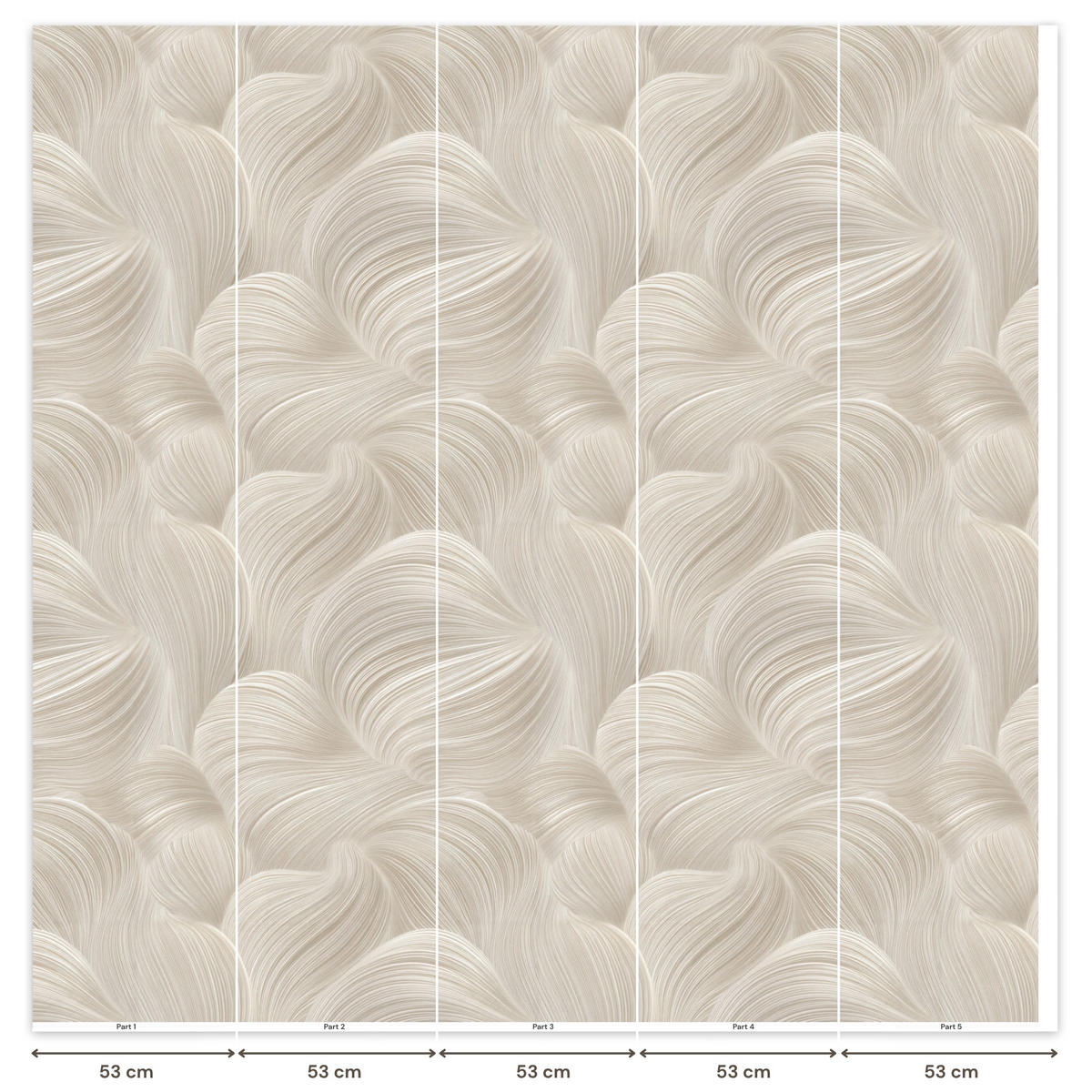 TAPETE - Lines - Ventilator - Beige - 280x260 cm - Creme, Papier (280/260cm) - OnlyWow