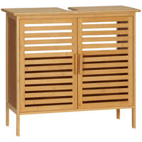 WASCHBECKENUNTERSCHRANK DE-15867 aus Bambus mit 2 Türen Natur - Naturfarben, Naturmaterialien (66/61.5/29cm) - ComfortXL