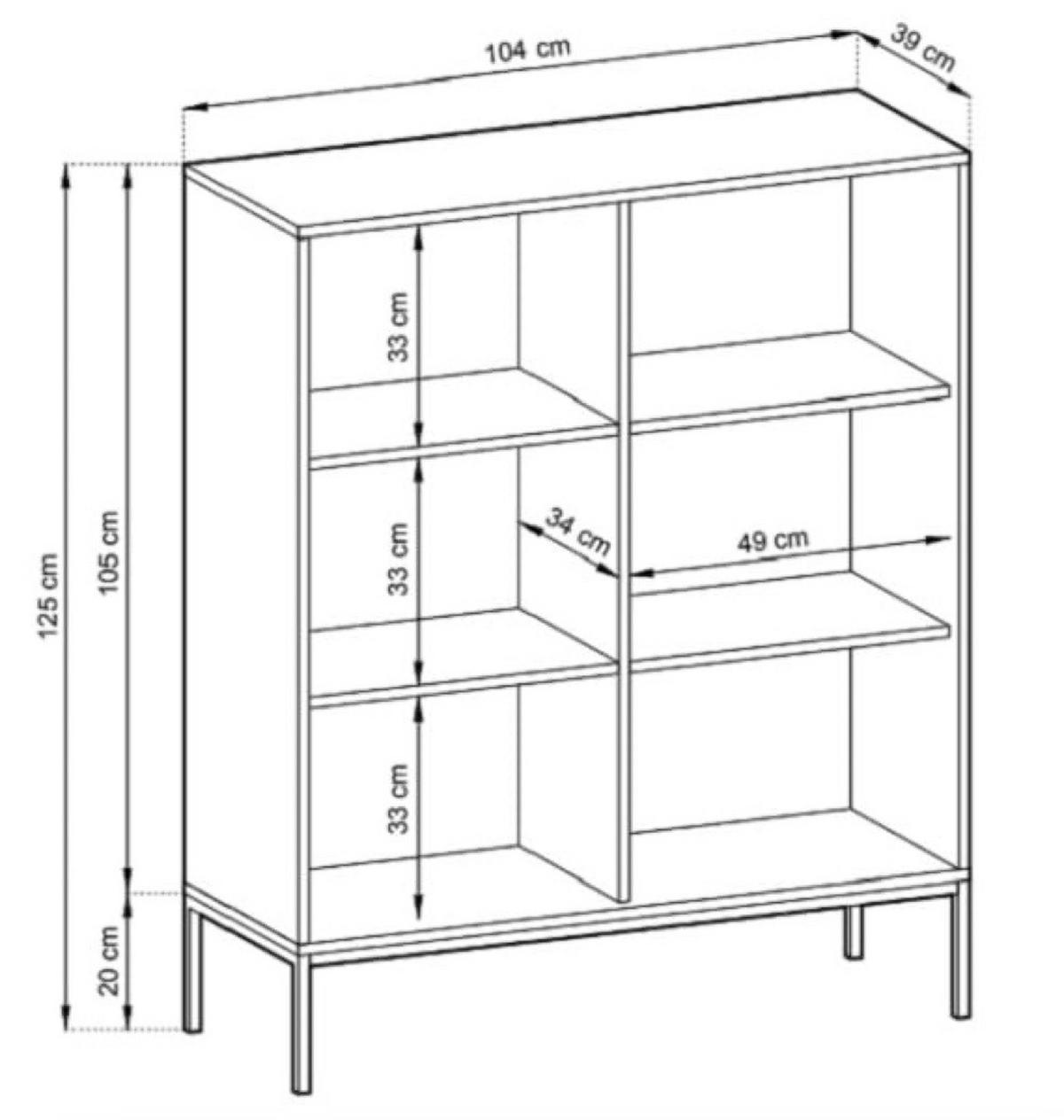 KOMMODE Schwarz NEW K104 Mit Goldfarbenen Beinen - Schwarz, Holzwerkstoff (104/125/39cm) - Sepro Meble