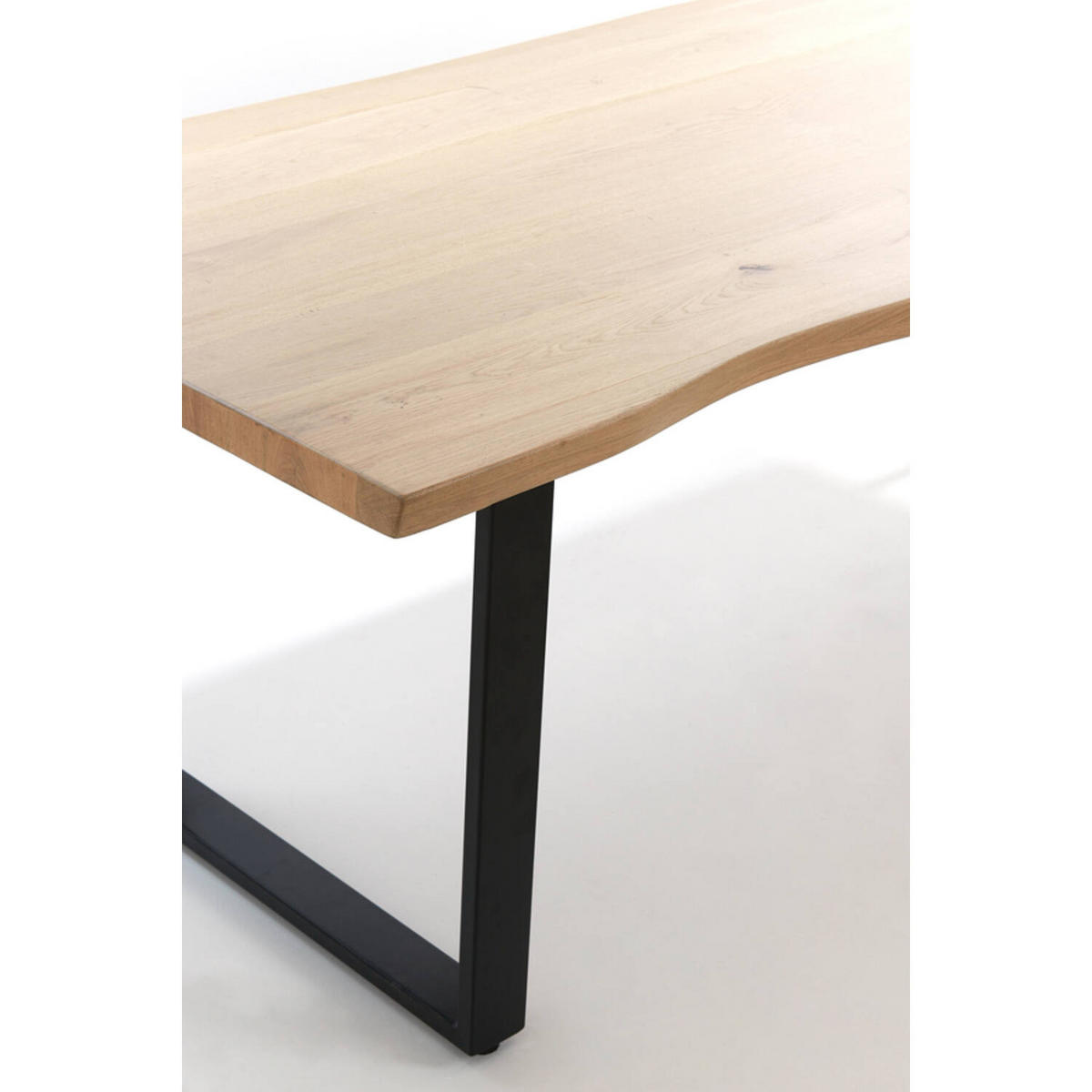 ESSTISCH LEXIE 220x100 cm, Eichenholz, Naturell-Schwarz - Naturfarben, Holz (220/100/76cm) - Light & Living