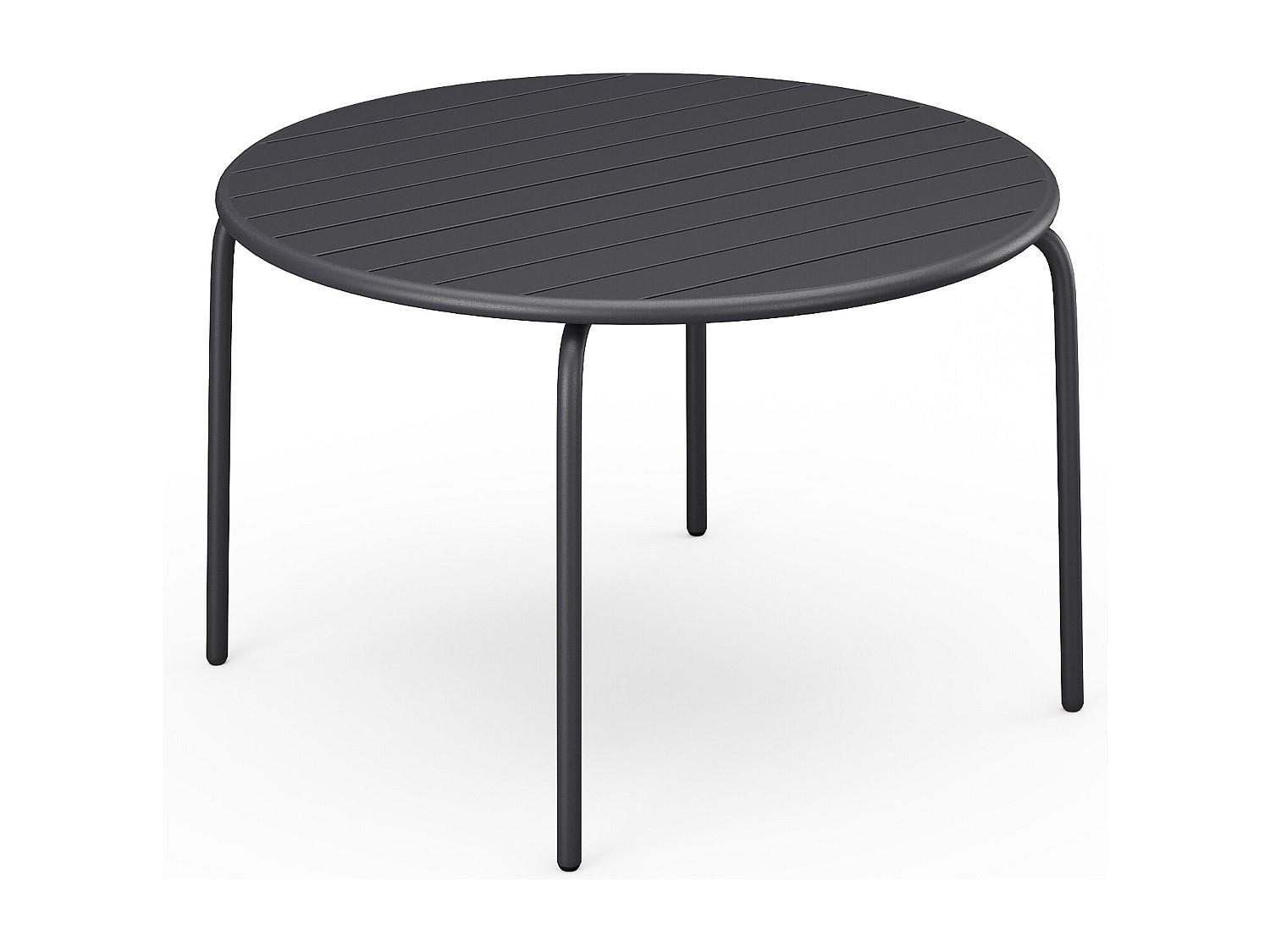 GARTENTISCH rund - D. 110 cm - Metall - Anthrazitgrau - MIRMANDE von MYLIA - Anthrazit, Metall (110/110/74cm) - Vente-Unique
