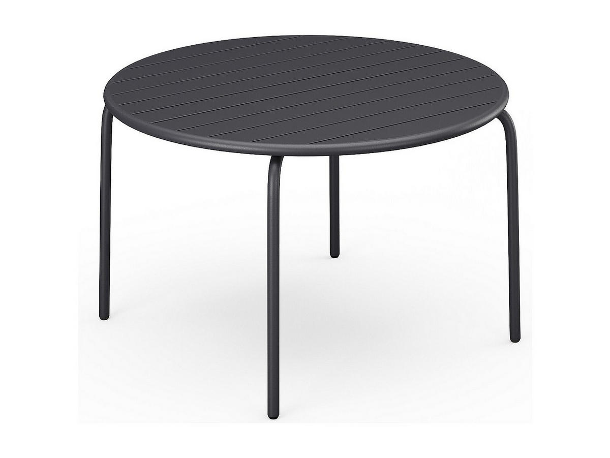 GARTENTISCH rund - D. 110 cm - Metall - Anthrazitgrau - MIRMANDE von MYLIA - Anthrazit, Metall (110/110/74cm) - Vente-Unique