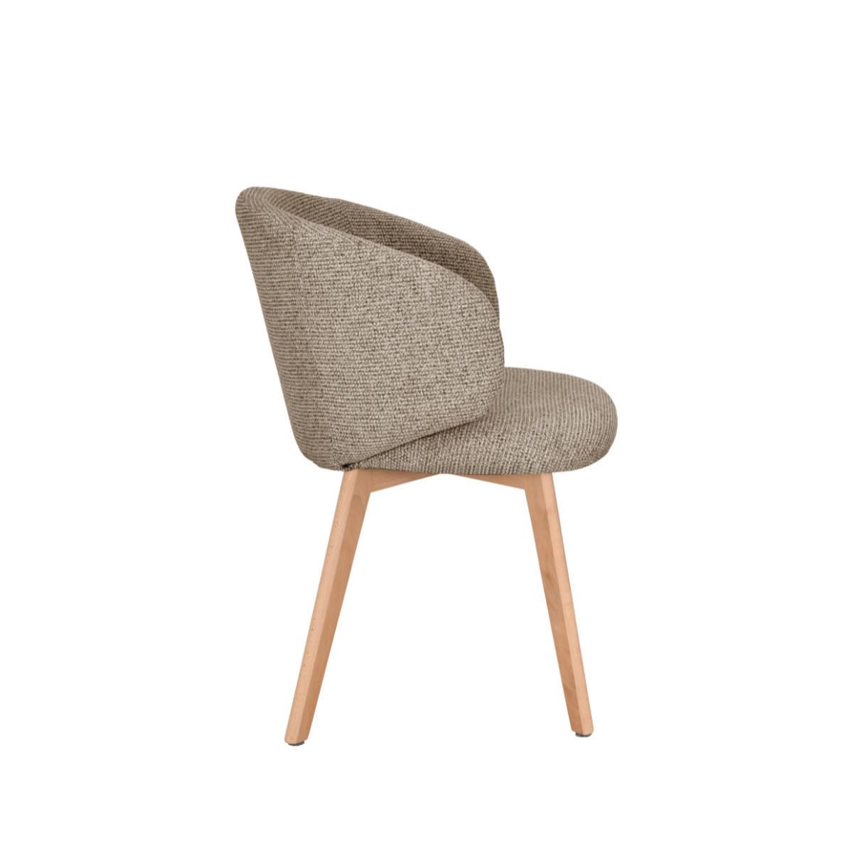 STÜHLE 2er?Set aus stoff und massive Holzfüße 60/55/79 cm - Braun, Textil (55/79/63.5cm) - Calicosy