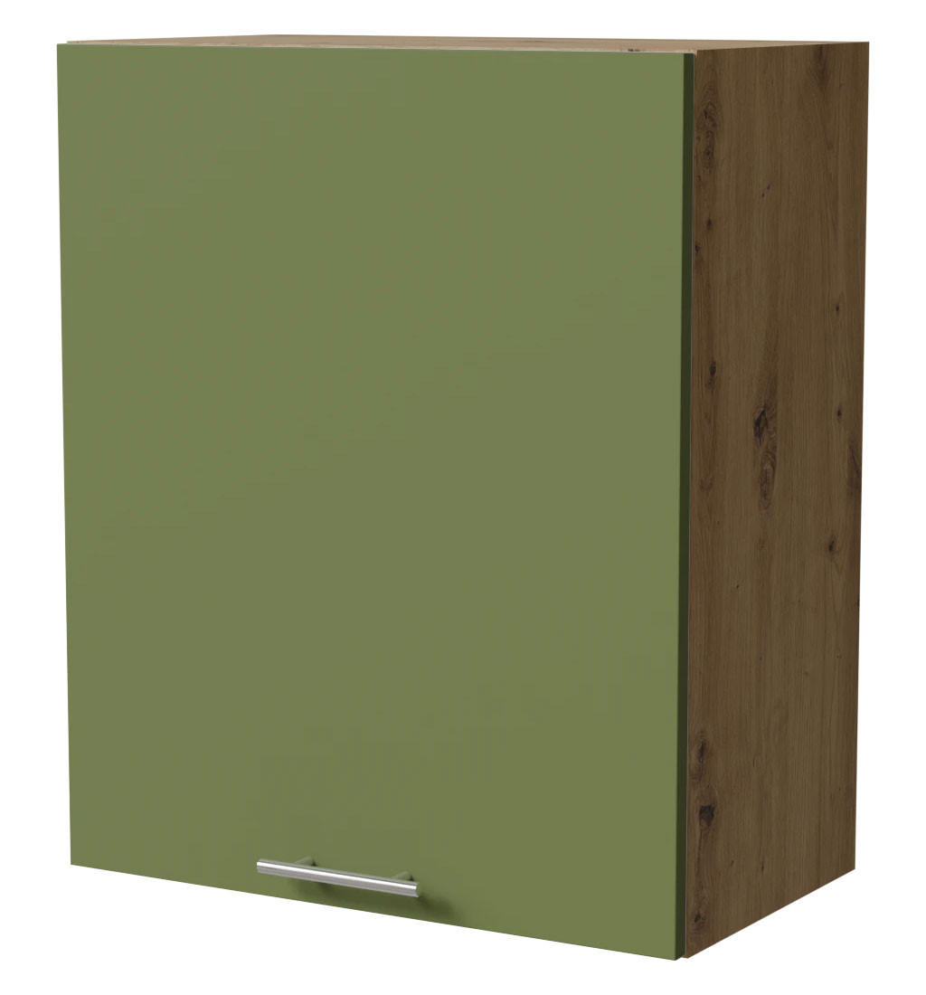HÄNGESCHRANK Brerra W2/60 Eiche Artisan / RAL 6025 farngrün Matt 60 / 32,5 / 72cm - Eiche Artisan/Grün, Holz/Holzwerkstoff (60/72/32.5cm) - Feldmann-Wohnen