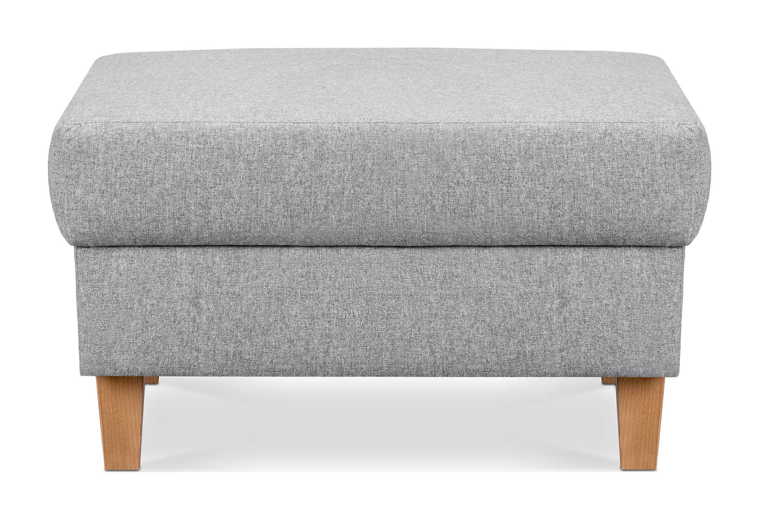 SITZHOCKER ERISO Polsterhocker aufklappbarer, Strukturstoff, hellgrau - Hellgrau/Braun, Textil (71/43/71cm) - KONSIMO®