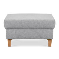 SITZHOCKER ERISO Polsterhocker aufklappbarer, Strukturstoff, hellgrau - Hellgrau/Braun, Textil (71/43/71cm) - KONSIMO®