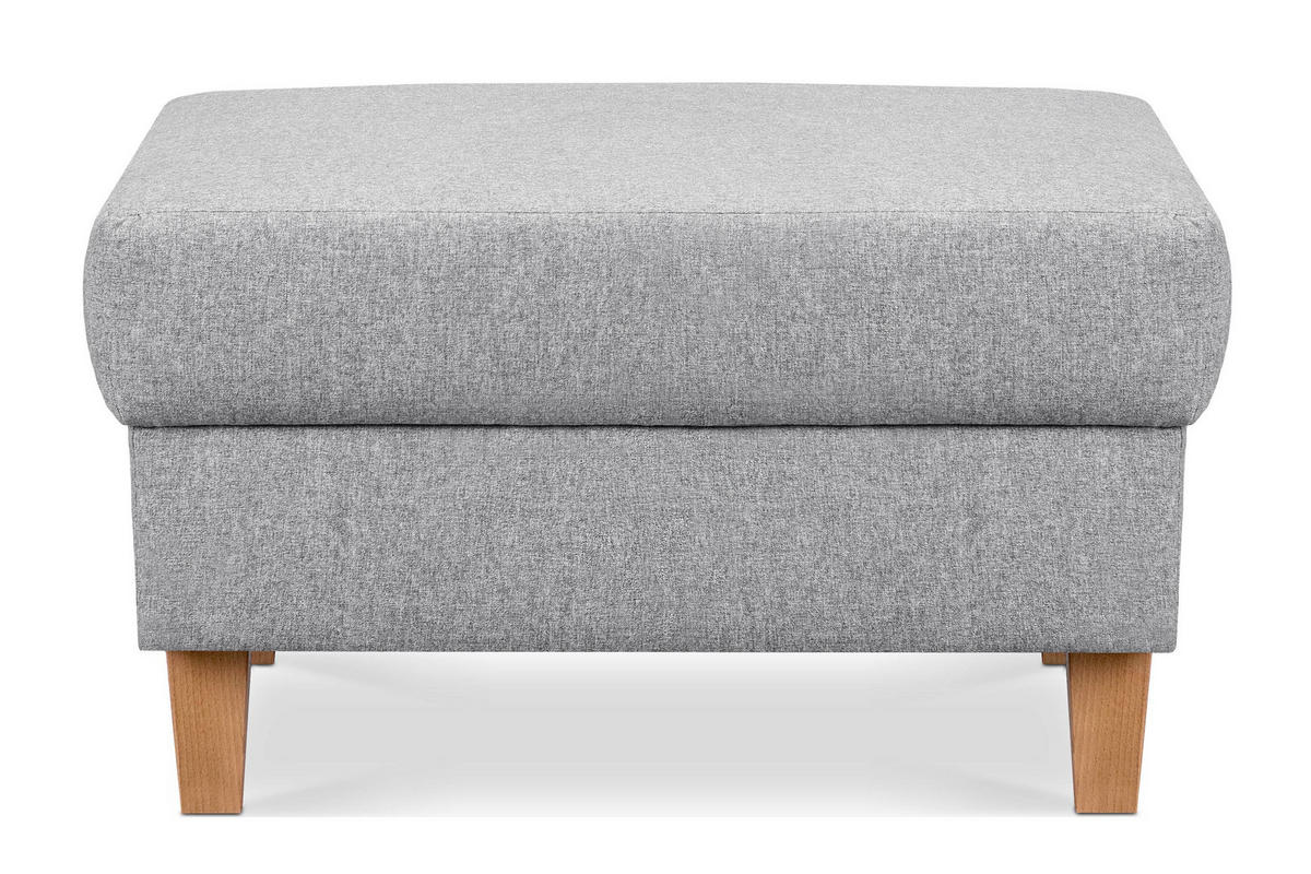 SITZHOCKER ERISO Polsterhocker aufklappbarer, Strukturstoff, hellgrau - Hellgrau/Braun, Textil (71/43/71cm) - KONSIMO®
