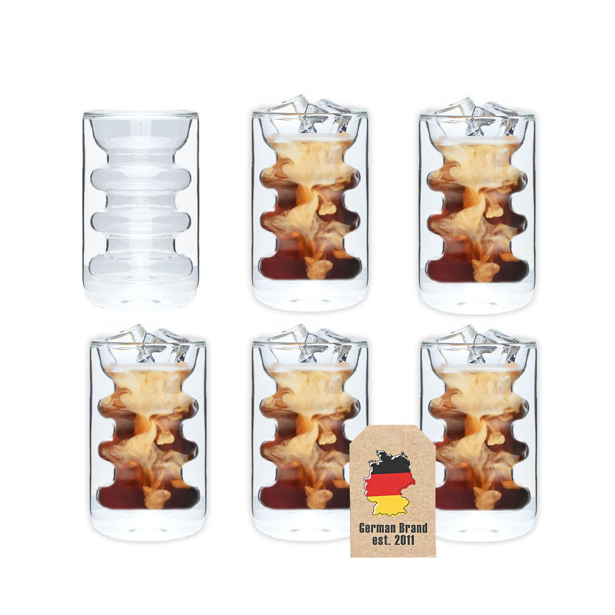 KAFFEE GLÄSER 190ml (6-tlg.) - Transparent, Glas - Intirilife