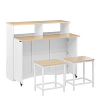 KÜCHENINSEL & Sideboard 110x68x97.5cm Weiß MDF mit Klappplatte & Stauraum - Weiß, Holzwerkstoff (110/97.5/68cm) - Modfu