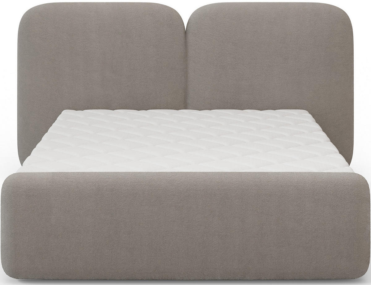 POLSTERBETT Ollival 180x200 cm mit Bettkasten und Metallrahmen – Modernes Designbett ohne Matratze - Beige, Kunststoff (180/200cm) - Wohnideebilder