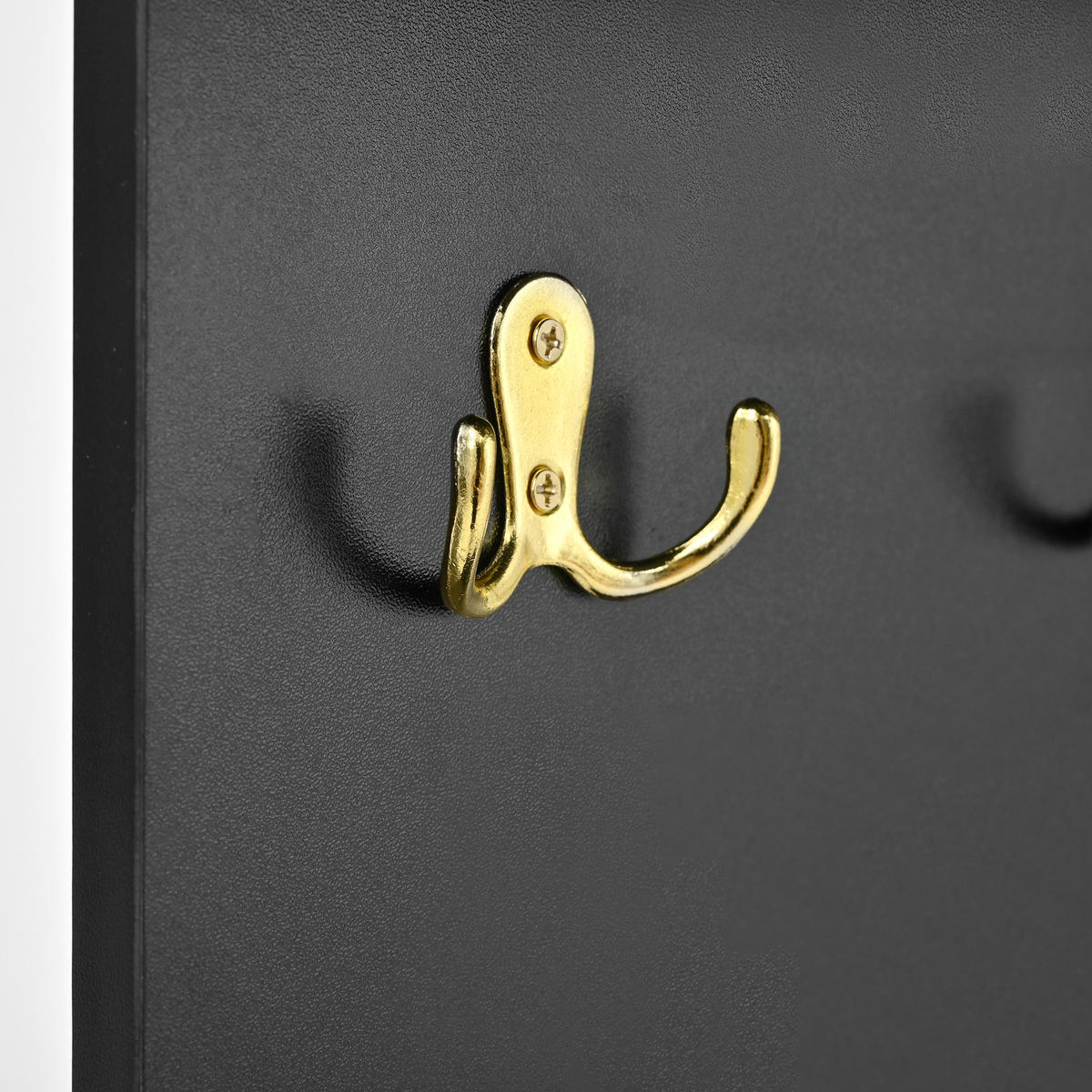 GARDEROBE Flurgarderobe Spiegel Schuhschrank Metallrahmen All-in-One Stauraum mit Soft-Close - Goldfarben/Schwarz, Glas/Holzwerkstoff (78/180.5/38.5cm) - EVRYAE