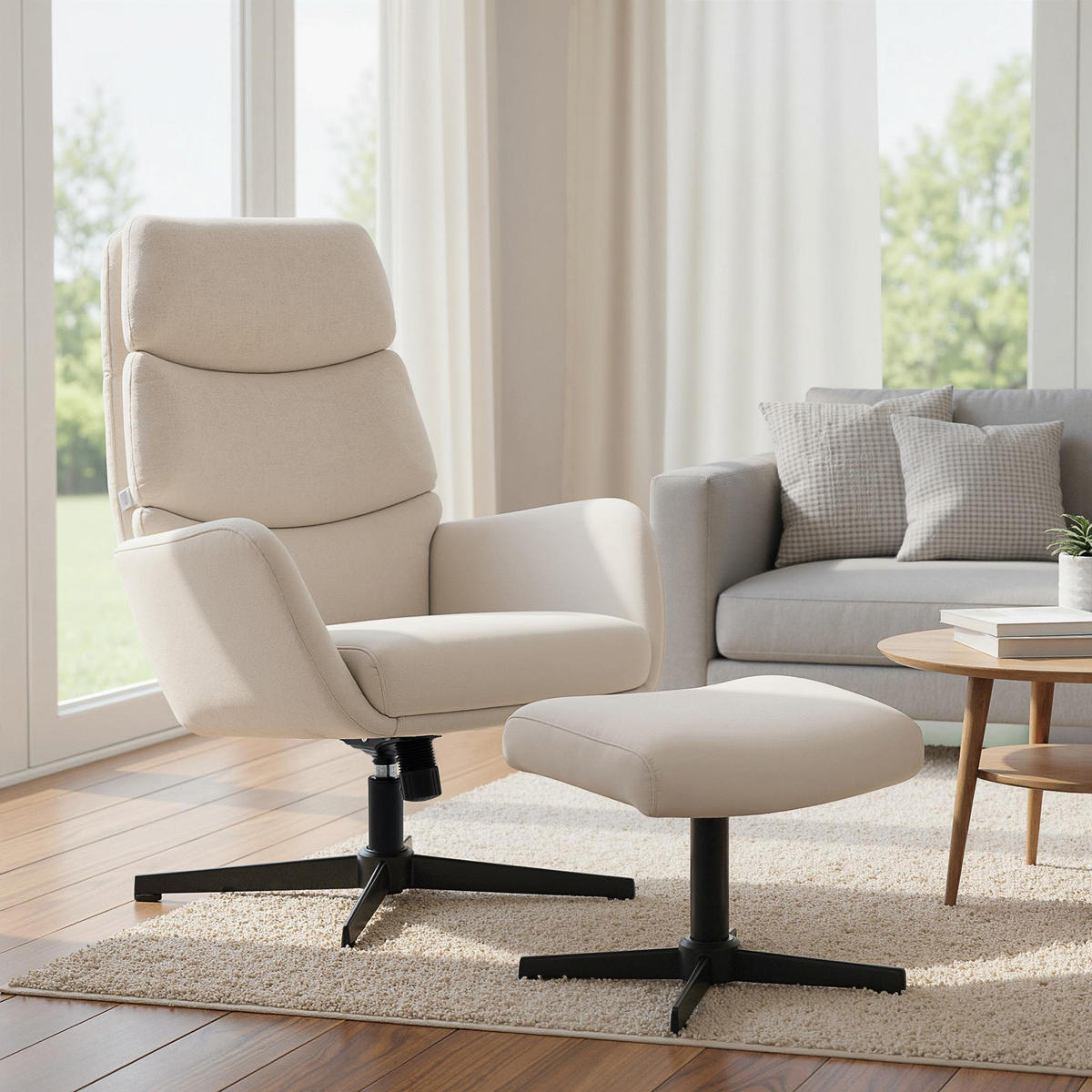 SESSEL Beige 75.0/66.0/99.0cm - Beige, Textil (66/99/75cm)
