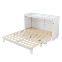 SCHRANKBETT 140/200 cm DE-04844, mit LED und Schubladen in Weiß - Weiß, Holzwerkstoff (140/200cm) - ComfortXL