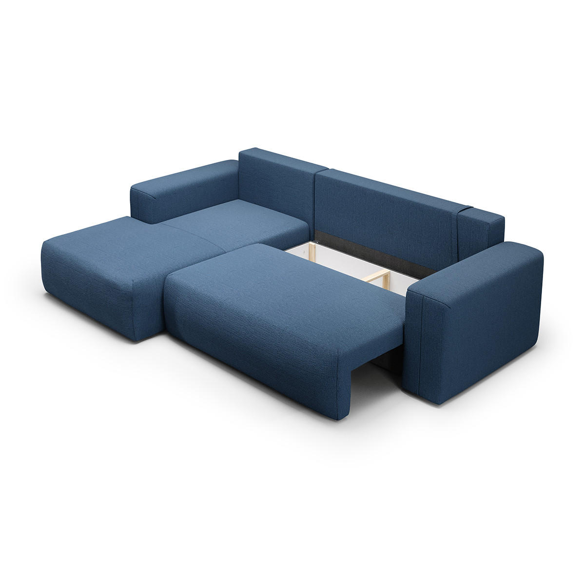 ECKSOFA Bliss 3 Sitzplätze Blau - Blau, Holz (268/163cm) - Petits-meubles
