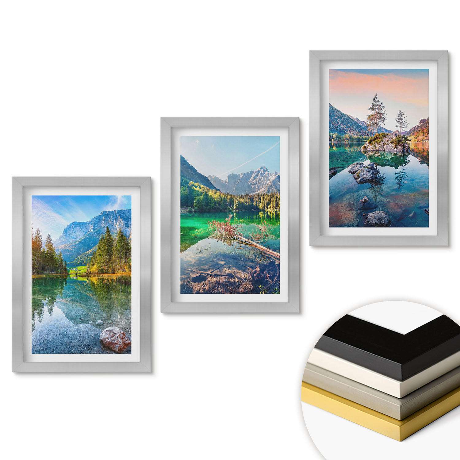 ArtPrintCave Wandbilder Silber 20x30 cm