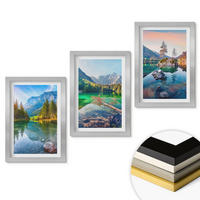 WANDBILDER 3er Set - 20x30 cm Silberner Rahmen - Naturlandschaft der Bergseen - Silberfarben, Kunststoff (20/30cm) - ArtPrintCave