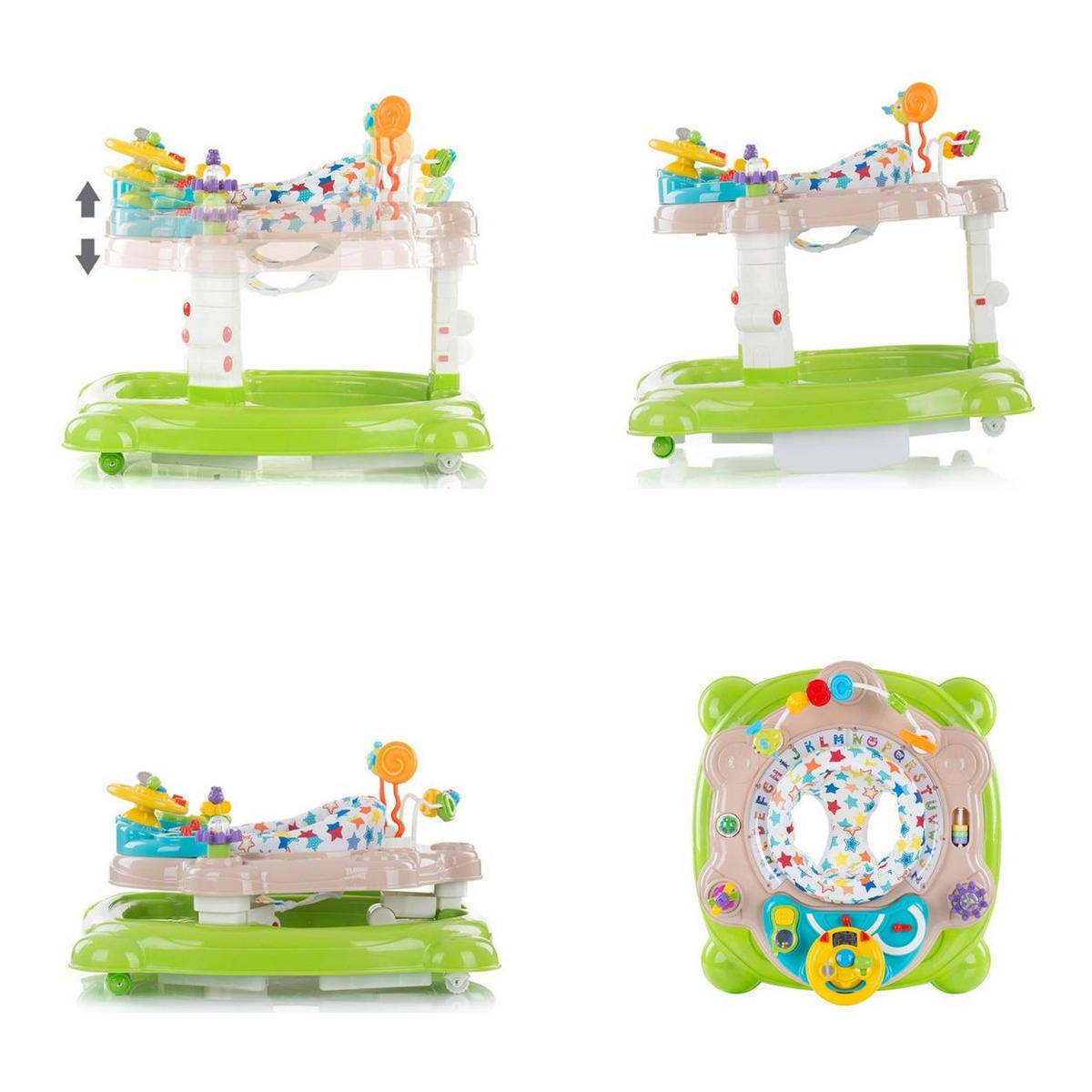 LAUFHILFE 4 in 1 Joya Lux grün Hopser, Wippe, Activitycenter, Stopper - Grün, Kunststoff (71/62/75cm) - Chipolino