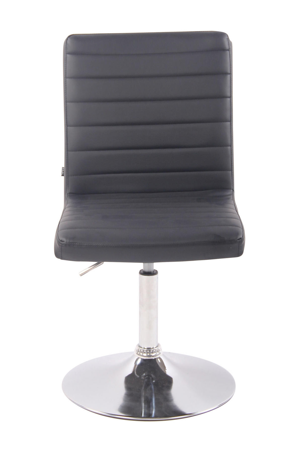 DREHSTUHL Lederlook schwarz - Chromfarben/Schwarz, Textil/Metall (44/81/60cm) - CLP
