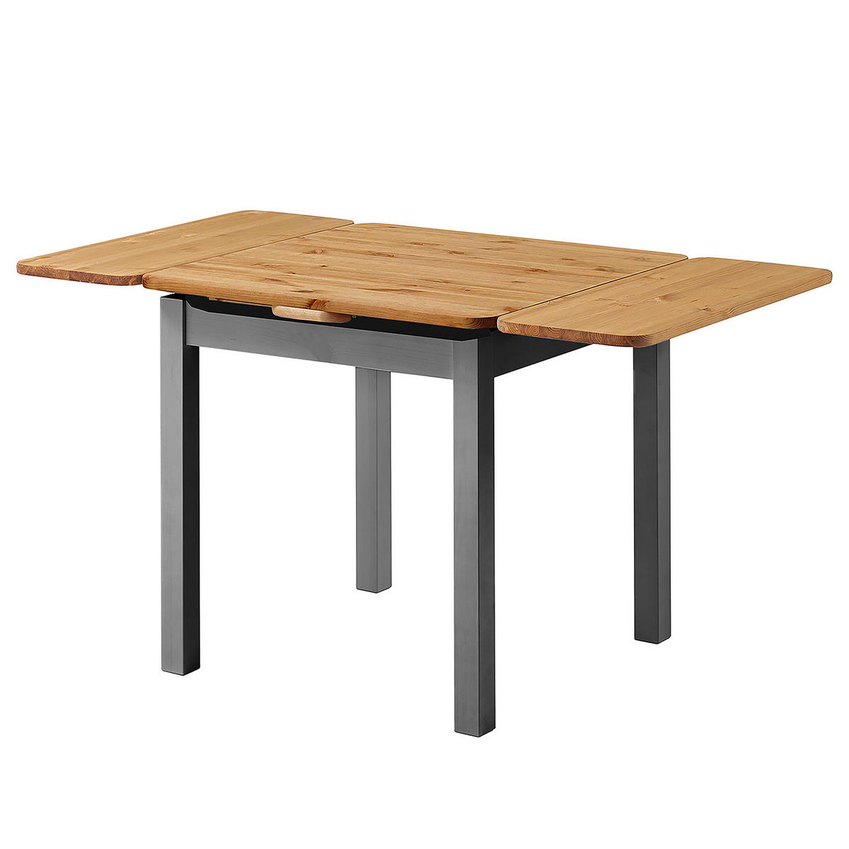 ESSTISCH mit ansteckplatten - Kiefer massiv - Kieferfarben, Holz (77/77/74cm) - home24