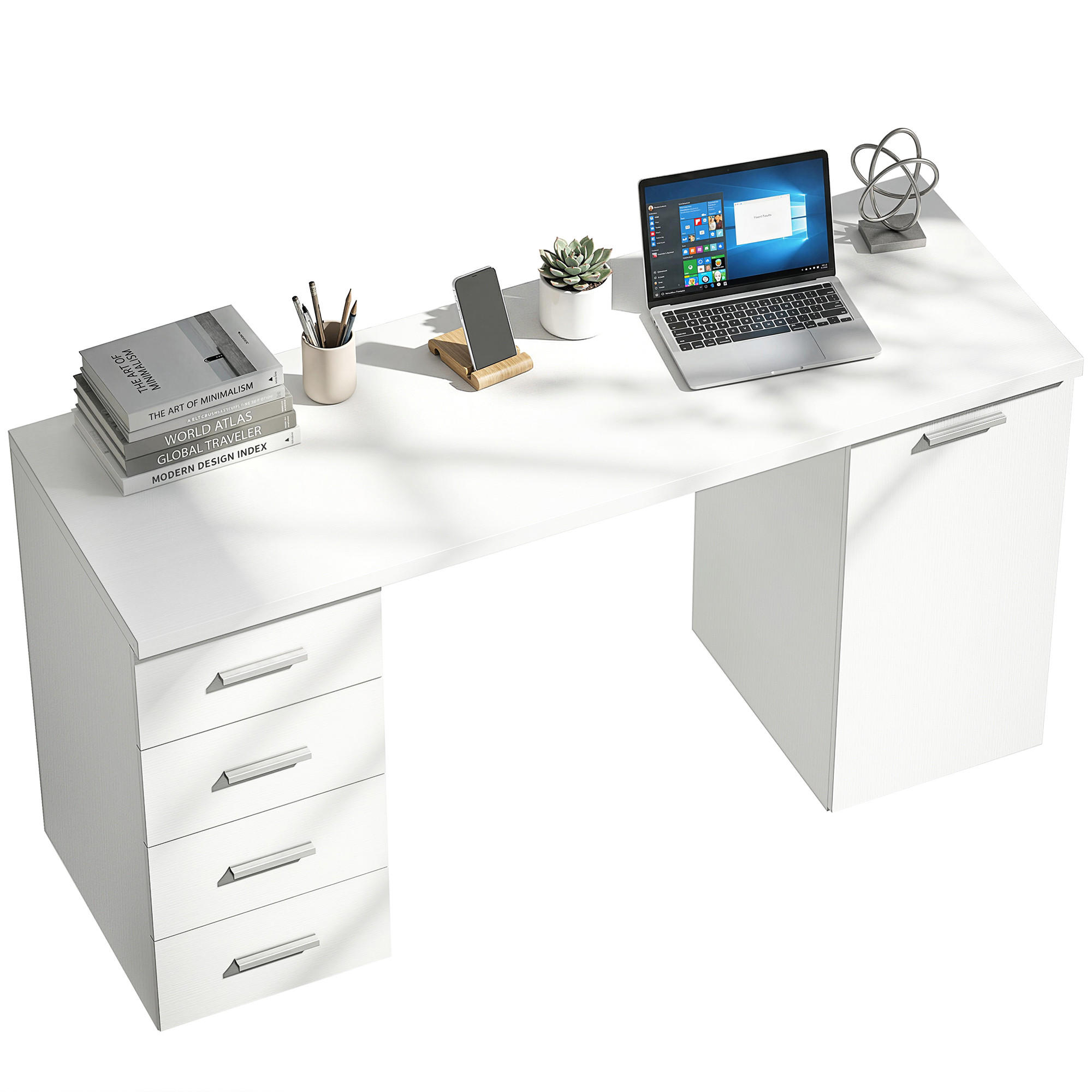 BÜROTISCH Weiß 1 Stück - Weiß, Holzwerkstoff (48/140/75cm) - GiPP