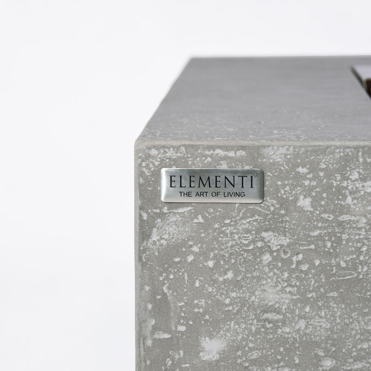 FEUERTISCH Manhattan Gasfeuerstelle aus GF-Beton 91/91/40 cm - Hellgrau, Naturmaterialien (91/40/91cm) - Elementi