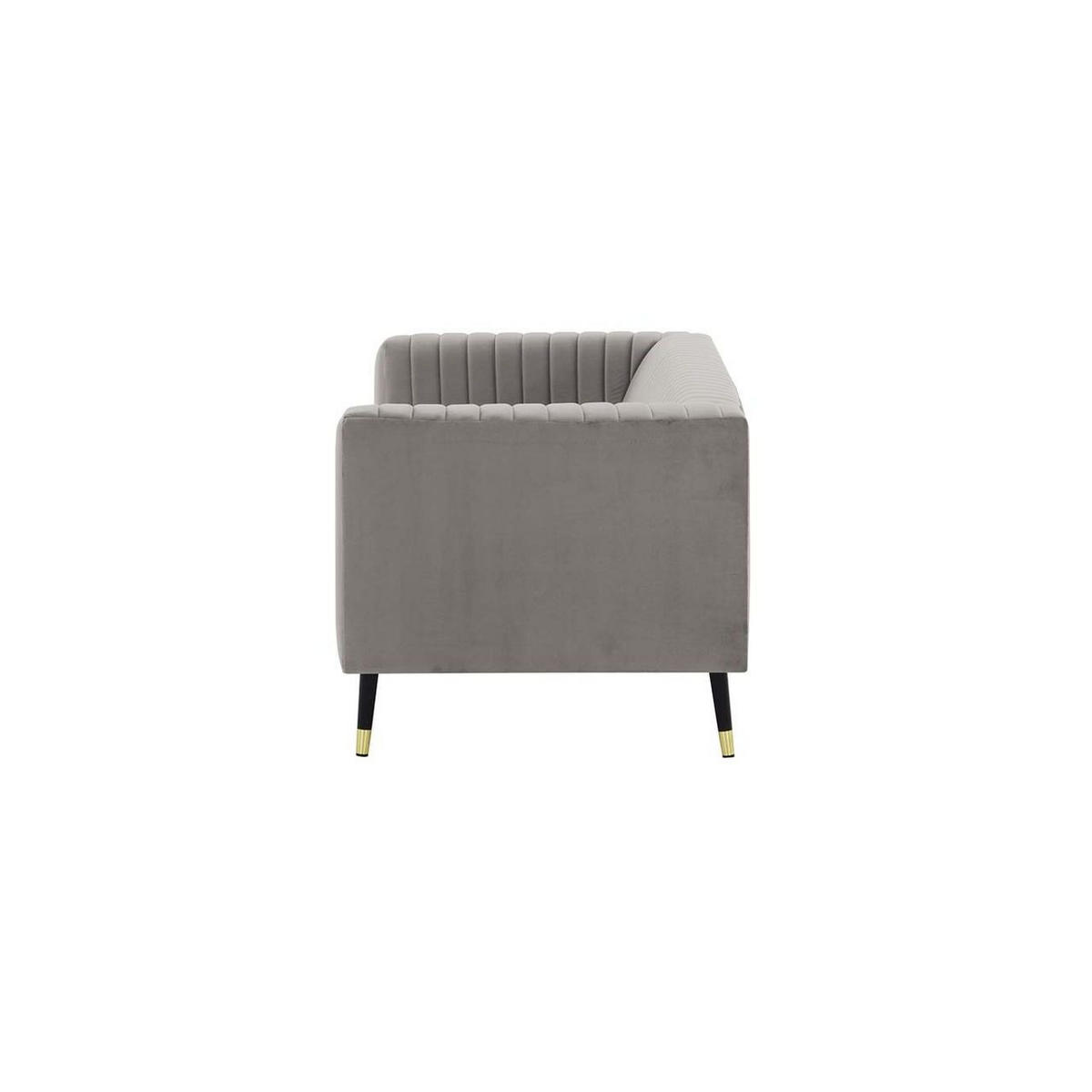 DREISITZER SOFA Slender-Velluto 15 - Hellgrau, Holz/Textil (201/71/83cm) - SLF24