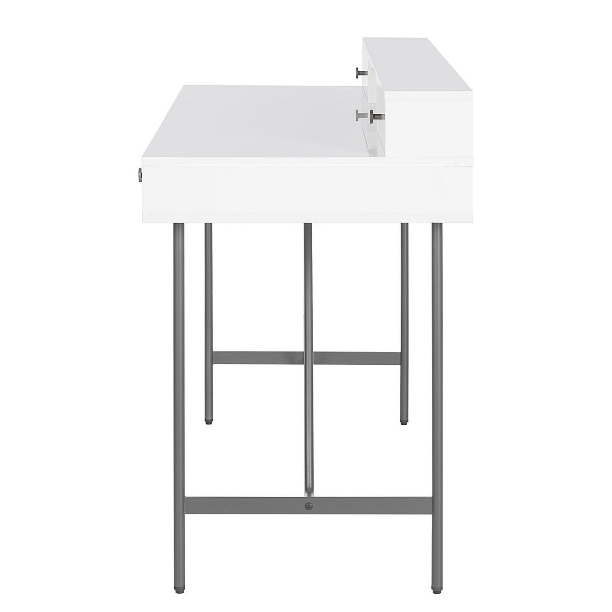 SCHREIBTISCH - Weiß / Schwarz - Weiß, Holzwerkstoff/Metall (55/120/87cm) - home24