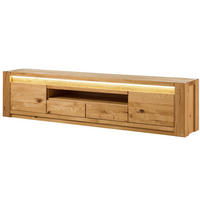 TV-BOARD Wildeiche 223x40x53 natur geölt KENT #132 - Hellbraun, Holz (223/53/40cm) - Massivmoebel24