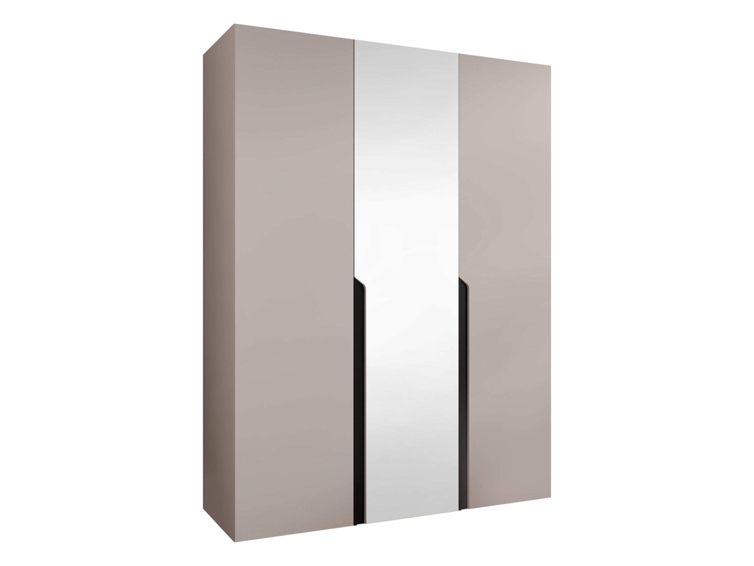 DREHTÜRENSCHRANK Mila II 150 - Kaschmir/Schwarz, Holzwerkstoff/Kunststoff (150/202/52cm) - MIRJAN24