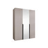 DREHTÜRENSCHRANK Mila II 150 - Kaschmir/Schwarz, Holzwerkstoff/Kunststoff (150/202/52cm) - MIRJAN24