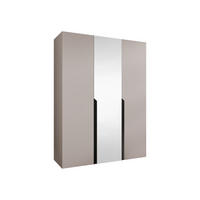 DREHTÜRENSCHRANK Mila II 150 - Kaschmir/Schwarz, Holzwerkstoff/Kunststoff (150/202/52cm) - MIRJAN24