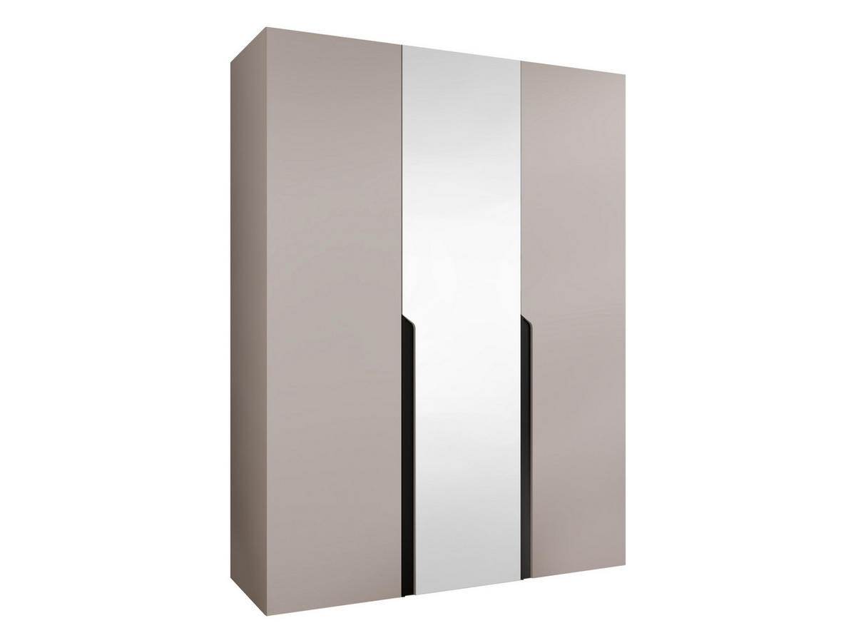 DREHTÜRENSCHRANK Mila II 150 - Kaschmir/Schwarz, Holzwerkstoff/Kunststoff (150/202/52cm) - MIRJAN24