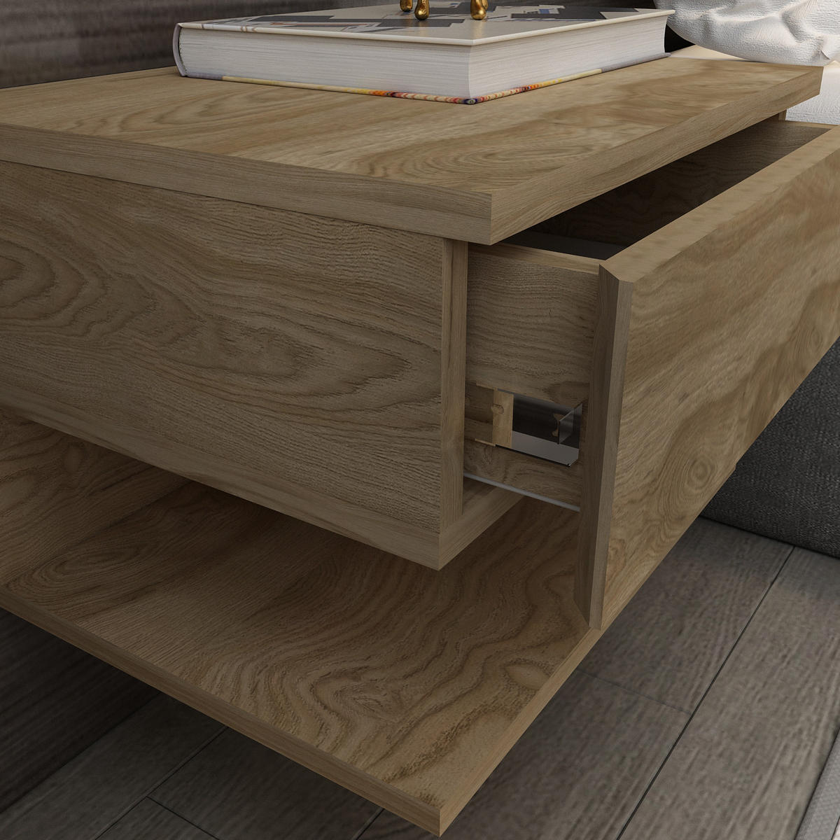 NACHTTISCH Vivid Oud - Braun, Holzwerkstoff (35/31.4/45cm) - Decorotika