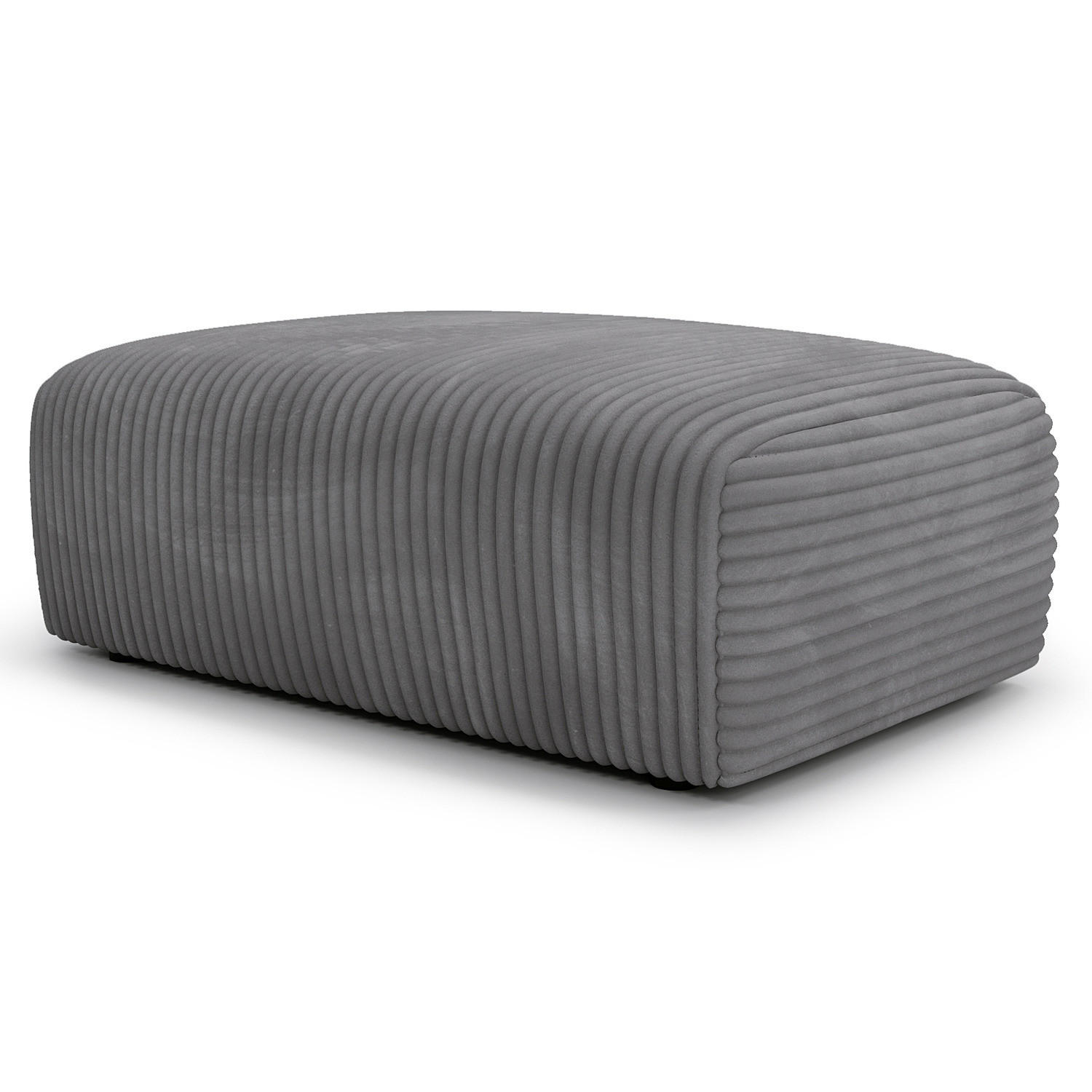 POLSTERHOCKER - Cord - Schwarz/Grau, Kunststoff/Textil (110/40/72cm) - home24