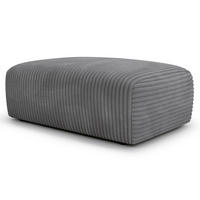 POLSTERHOCKER - Cord - Schwarz/Grau, Kunststoff/Textil (110/40/72cm) - home24