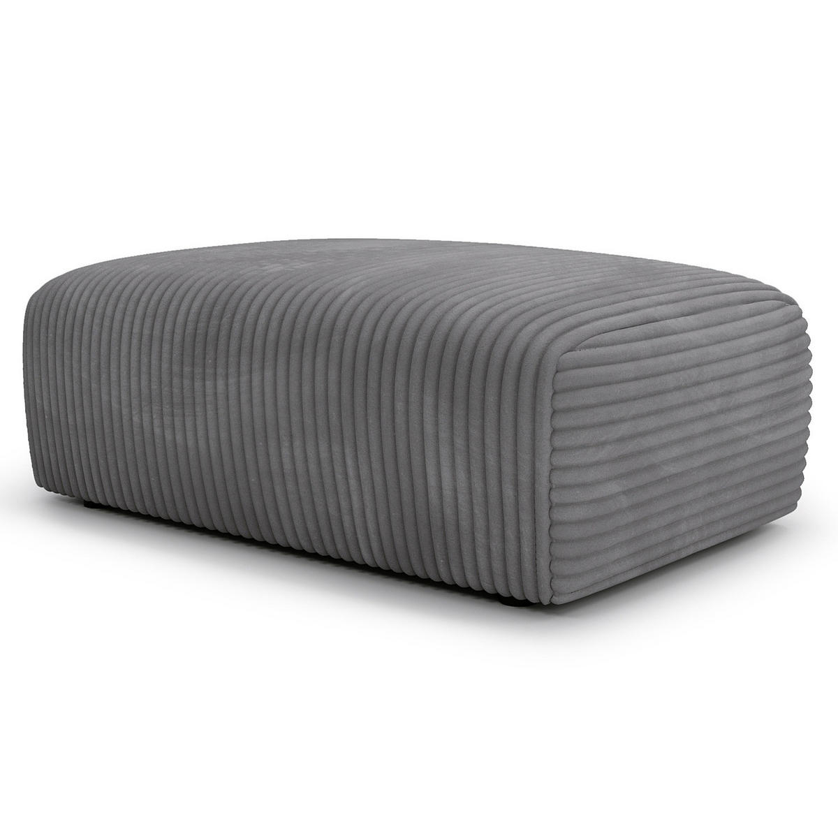 POLSTERHOCKER - Cord - Schwarz/Grau, Kunststoff/Textil (110/40/72cm) - home24