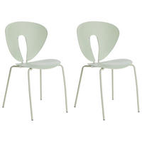 ESSZIMMERSTUHL 2er-Set Hellgrün Tracy - Silberfarben/Hellgrün, Kunststoff (47/81/51cm) - Beliani