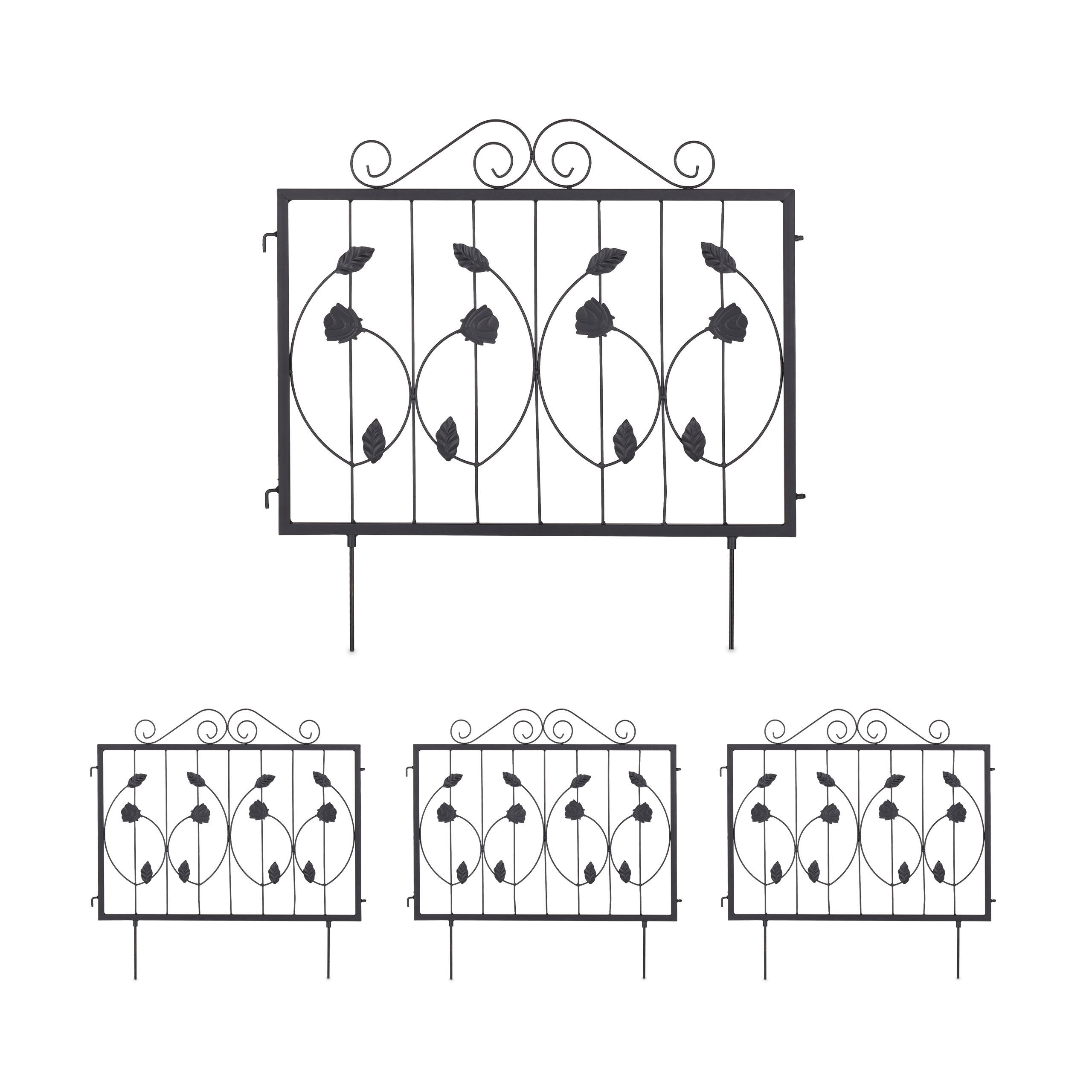 BORDURĂ Neagră set 4-piese metal 60x60 cm