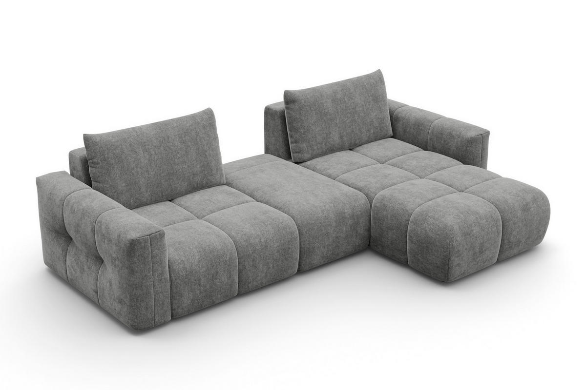 ECKSOFA VERONA 4-Sitzer RECHTS, Grau - Schwarz/Grau, Holz/Textil (282/173cm) - Courtois Laville