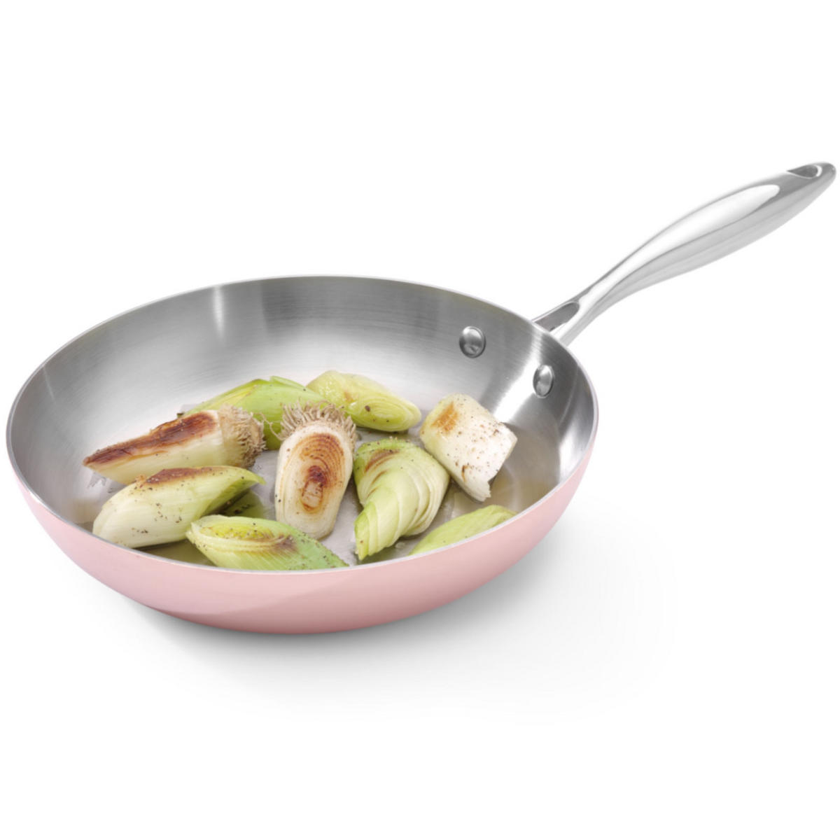 INDUKTIONS-KUPFERPFANNE 240 x 50 mm - Hendi 607060 - Edelstahlfarben/Silberfarben, Metall (24/24/5cm) - Hendi