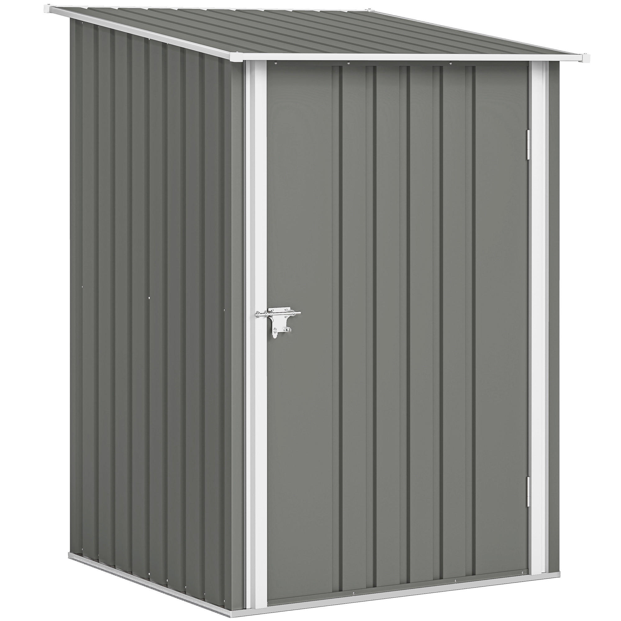 GARTENHAUS aus verzinktem Stahl mit Flügeltür 100 x 104 x 160 cm ,hellgrau - Grau, Metall (100/160/104cm) - Vallsero