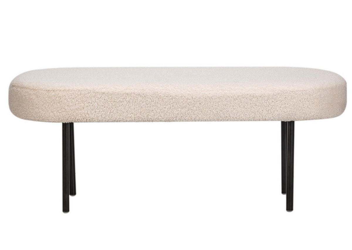 SITZBANK Samt Weiß - Weiß, Textil (100/38/35cm) - Nordlys