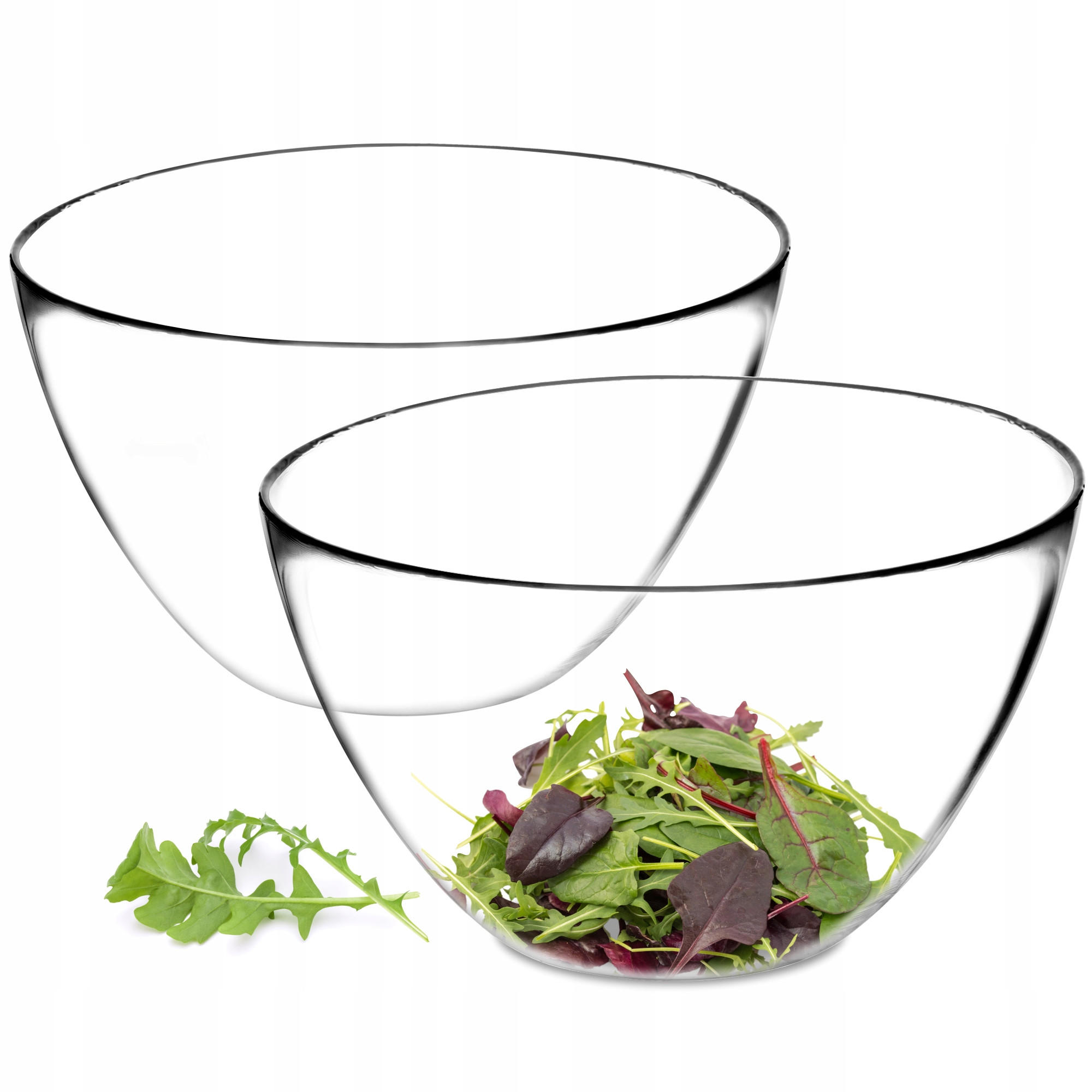 SALATSCHÜSSEL aus Glas 17 cm, 2 Stück - Transparent, Glas (17cm) - KADAX