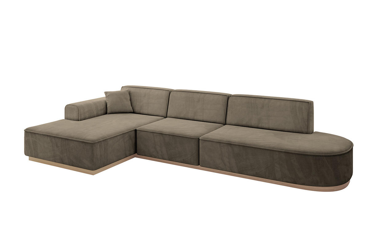 ECKSOFA Ottomane Links IREA-L2 - 328x171x83 cm Braun - Braun, Holzwerkstoff/Textil (328/171cm) - ALTDECOR