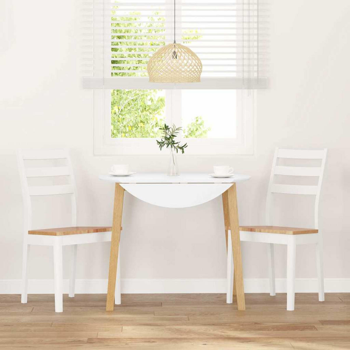 ESSZIMMERSTÜHLE 2 Stk. Weiß Massivholz Gummibaum 48.5*49*90cm - Weiß/Braun, Holz (48.5/90/49cm) - ZMH