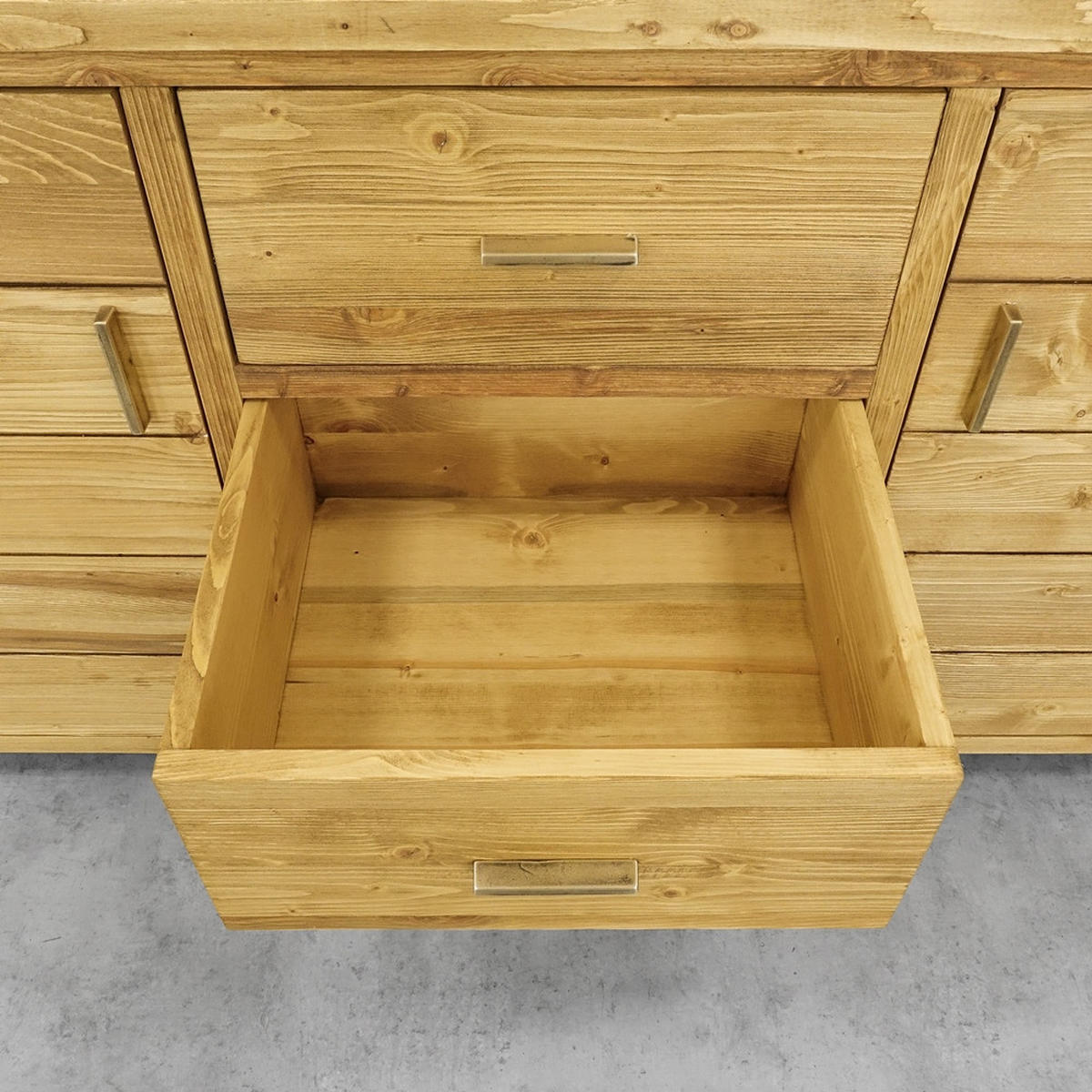 KOMMODE aus Massivholz MIDLAND - Honig, Holz (160/85/46cm) - Seart