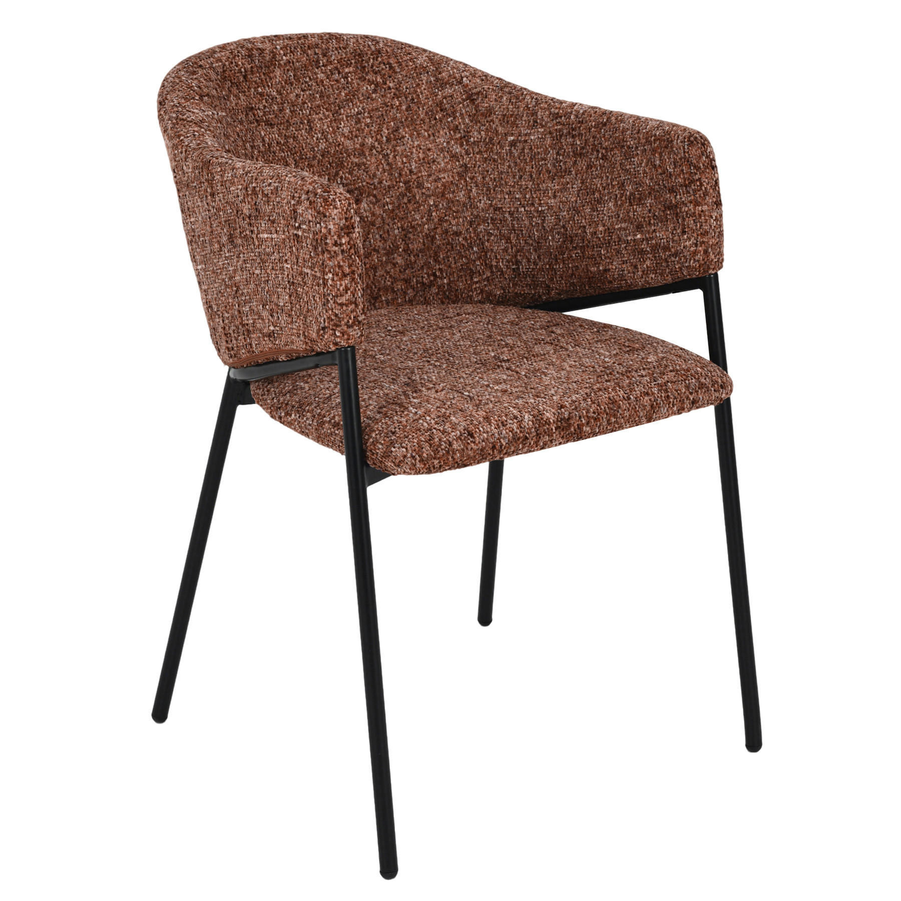 STUHL NOBLESSE Chenille Braun 80 cm - Schwarz/Braun, Kunststoff/Textil (52/77/60cm) - riess-ambiente