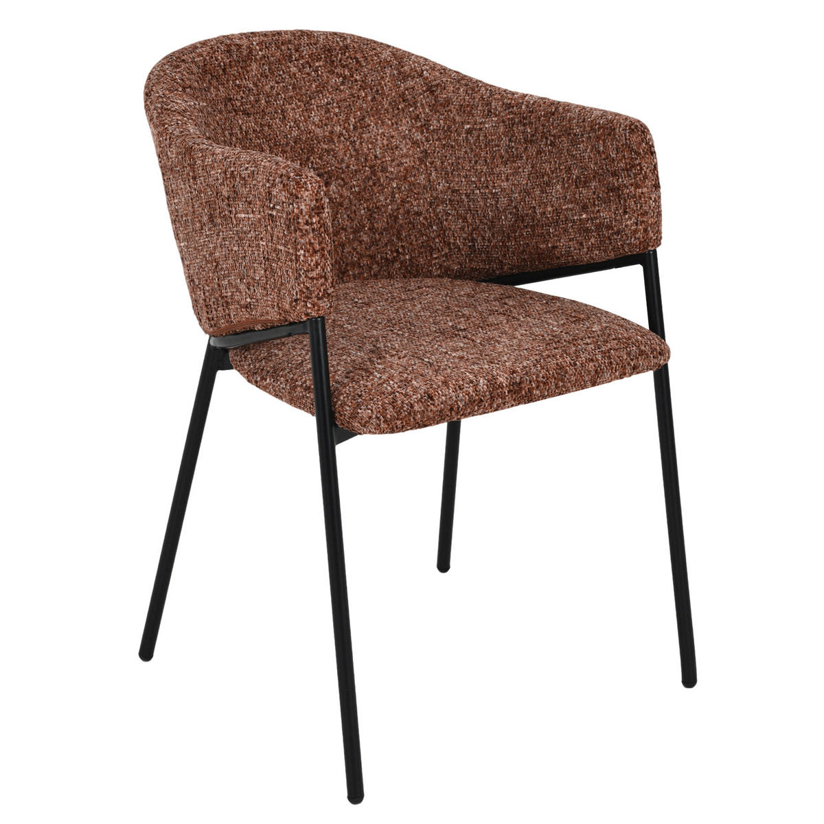 STUHL NOBLESSE Chenille Braun 80 cm - Schwarz/Braun, Kunststoff/Textil (52/77/60cm) - riess-ambiente